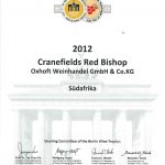 Gold-Zertifikat für Rotwein Cuvéebei der Berlin Wein Trophy